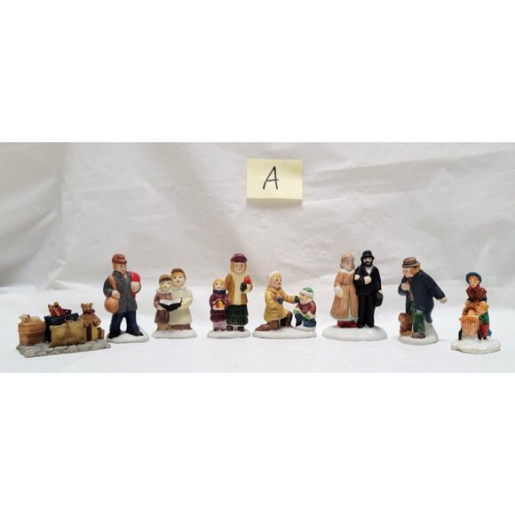 Unknown Other - Lot of 8 Mixed Vintage Christmas Seasonal Village Figures - Lot A